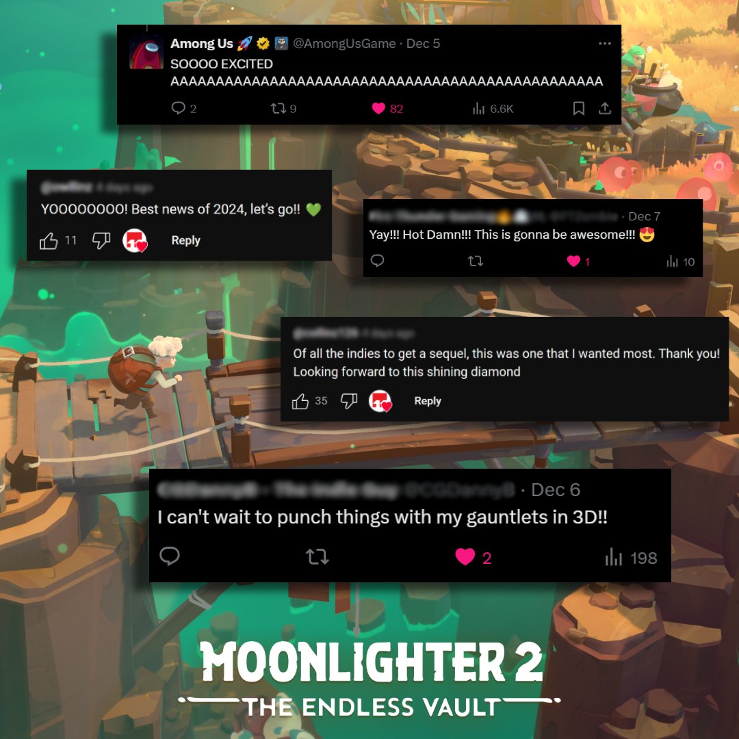 DigitalSunGames's tweet image. One week since we announced #Moonlighter 2: The Endless Vault!

There's no way we could've asked for a warmer reception. Will (hehe) never forget it! 💚
