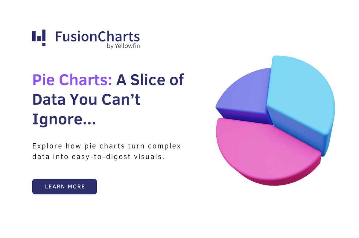 FusionCharts's tweet image. Pie charts: simple, yet powerful. But are you using them to their full potential? 🧐
Explore best practices, design tips, and expert advice for making your pie charts stand out 👉 bit.ly/4grzoTh 
#DataVisualization #PieCharts #FusionCharts #DataDesign #VisualizationTips