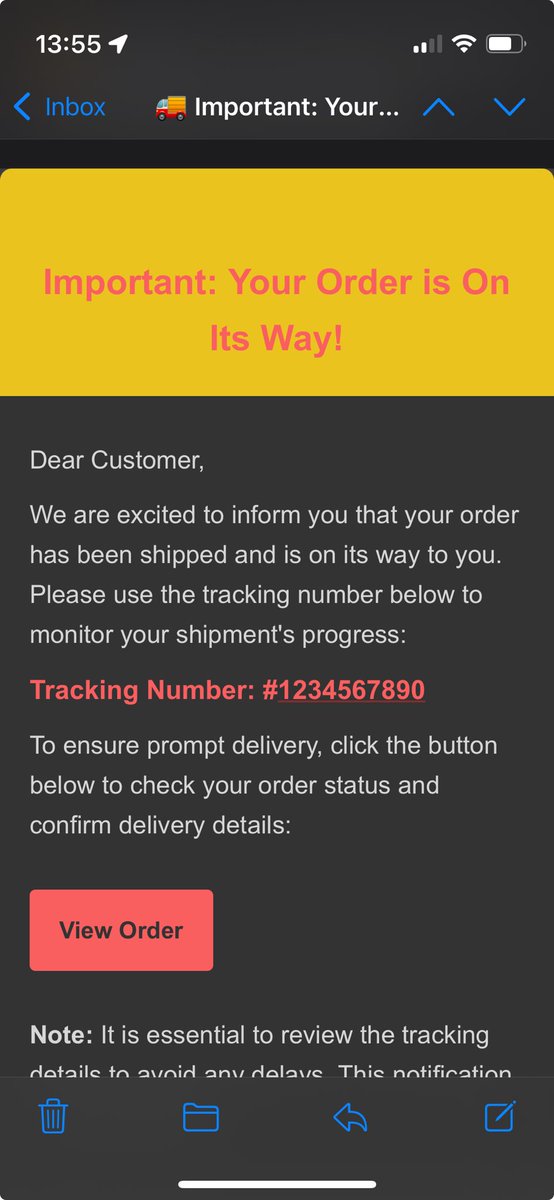 Looks totally legit! Not a suspicious tracking# not suspicious at all