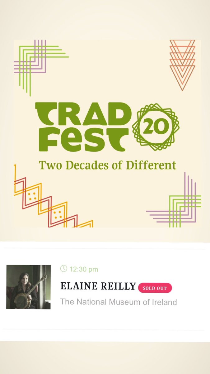 🪕I’m astounded &amp; so grateful to see that my TradFest gig on January 25th has sold out! Can’t wait to play at the beautiful Collins Barracks! 🪕

tradfest.com/events/elaine-…