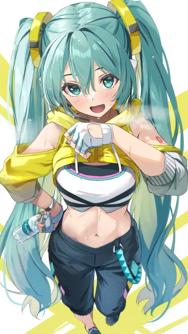 今年はFit Boxingミクさんのおかげでかなり痩せました。感謝!#初音ミク #今年も残りわずかなので今年一番伸びた絵を貼る 