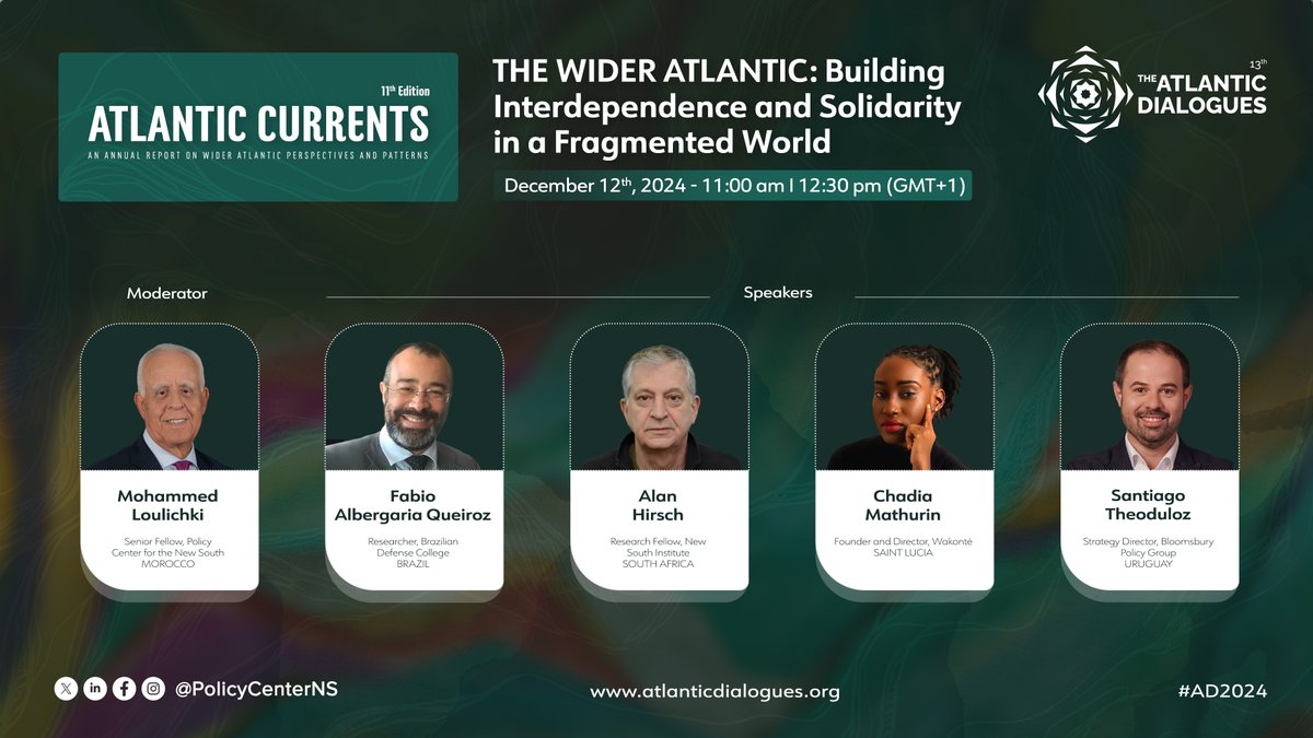 PolicyCenterNS's tweet photo. 🚨 The #AtlanticDialogues kicks off tomorrow!
🗣️ Join us for the opening session, where we’ll unveil the 11th edition of the #AtlanticCurrents.
⏳ Stay tuned to discover how #Atlantic nations can unite to tackle shared challenges, foster #stability, & unlock #sustainable #growth opportunities.
🔗More: https://t.co/WTPPn0Ps4t
