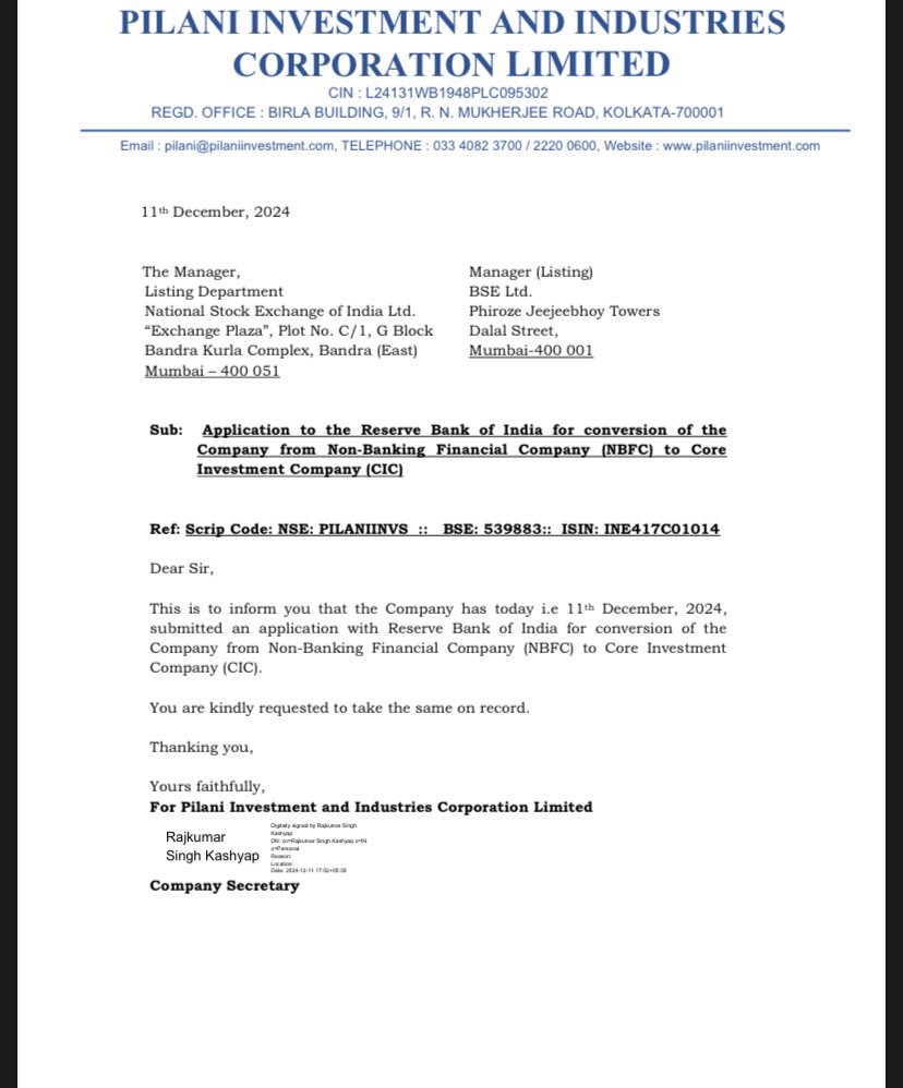 GvSubbaReddy20's tweet image. What impact on this #Pilani investment #NSE -#BSE