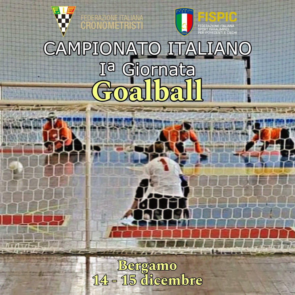 federcronos's tweet photo. Nel corso del prossimo weekend, parte il Campionato Italiano di #Goalball.
La competizione nazionale, nel corso della quale i nostri #cronometristi supporteranno la FISPIC, si apre a Bergamo, in casa dell’ASD Omero Bergamo, con la prima giornata.
@Fispic_official
#FICr #FISPIC https://t.co/UjpSweRUCk