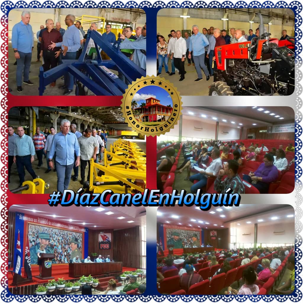 Con #HonorHolguinero recibimos en #HolguínSí al Primer Secretario del CCPCC y Presidente de la República de #Cuba <a href="/DiazCanelB/">Miguel Díaz-Canel Bermúdez</a>. En su recorrido evaluó el funcionamiento de centros de interés económico y social así como el perfeccionamiento del trabajo del <a href="/PartidoPCC/">Partido Comunista de Cuba</a>.