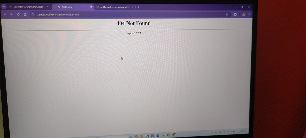 DivanShreevatsa's tweet photo. UGC NET website showcasing  404 is NOT found even though the portal should open till 11:50 tonight for the registration. Kindly resolve the issue as early as possible or atleast postpone the registration date .
#ugc
#ugcnet @ugc_india @UgcNetJrfExam @ntaofficialinn @NTA_Exams https://t.co/pF4qXFMYIz