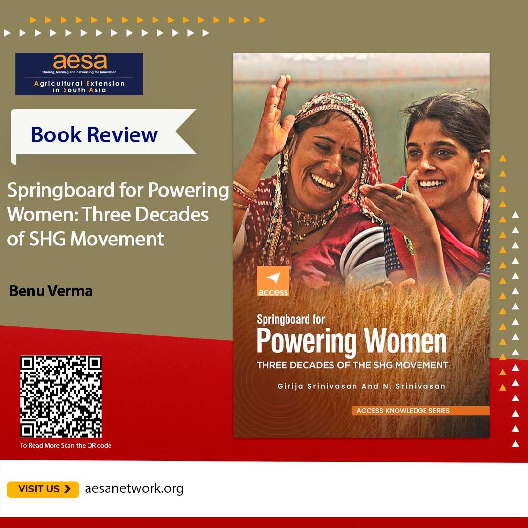 Agricultural Extension in South Asia (AESA) (@aesa_network) on Twitter photo #AESABookReview #ReadingNow
Read this insightful review by <a href="/benuverma21/">benu verma</a> of the book 'Springboard for Powering Women: Three Decades of SHG Movement' here: aesanetwork.org/springboard-fo…
#SelfHelp #SHGs #Gender #Women #AESABookReview #ReadingNow
Read this insightful review by <a href="/benuverma21/">benu verma</a> of the book 'Springboard for Powering Women: Three Decades of SHG Movement' here: aesanetwork.org/springboard-fo…
#SelfHelp #SHGs #Gender #Women