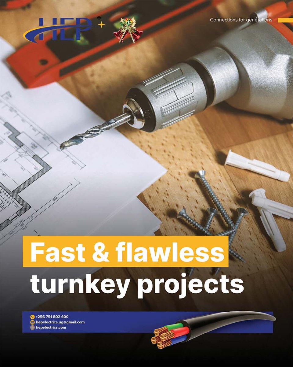 HEPElectric's tweet photo. From conception to completion, we manage and deliver turnkey projects in record time. Our team of experts work tirelessly to ensure your vision is brought to life- on budget and on time.
 
Let’s make your next project a success. call +256 751 802 600 https://t.co/KLSWUh0atD