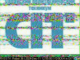 Jutahariadi's tweet photo. Received signal from MORDOVIA-IOT pass over Bali, 2024-12-11, 12:55 UTC.
Decoded only 1 frame telemetry data #AFSK 1143bd and 2 #SSTV #RS50S #SpacePi https://t.co/fEGfZXMQYK