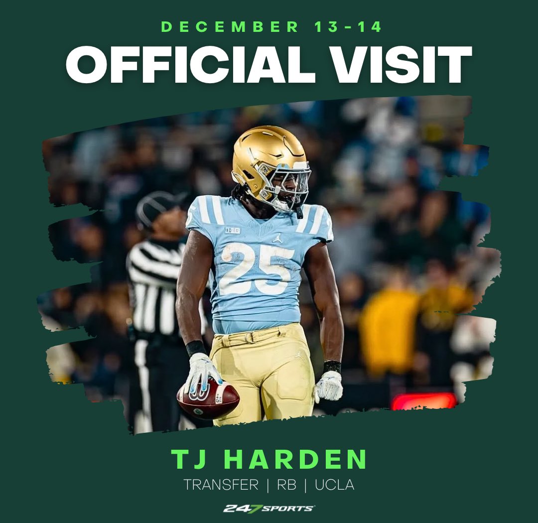 Justin Thind (@justinthind) on Twitter photo NEWS: #UCLA transfer RB TJ Harden will visit #MichiganState this weekend, he announced.
A source confirmed to <a href="/C_Robinson247/">Corey Robinson</a> that his visit will start December 13th, specifically.
6th-ranked RB in the portal. 873 all-purpose yds. 4.2 YPC on 124 carries. 40 catches. 220lb. NEWS: #UCLA transfer RB TJ Harden will visit #MichiganState this weekend, he announced.
A source confirmed to <a href="/C_Robinson247/">Corey Robinson</a> that his visit will start December 13th, specifically.
6th-ranked RB in the portal. 873 all-purpose yds. 4.2 YPC on 124 carries. 40 catches. 220lb.
