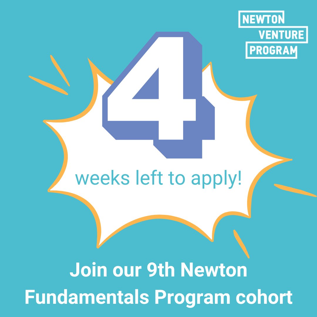 📣 Only 4 weeks left to apply for our next #NewtonFundamentalsProgram cohort, #NVP09!

Some top tips for completing your application:

⭐️ You don’t have to complete it in one go. Using the Applied platform, you can keep coming back to it

👇