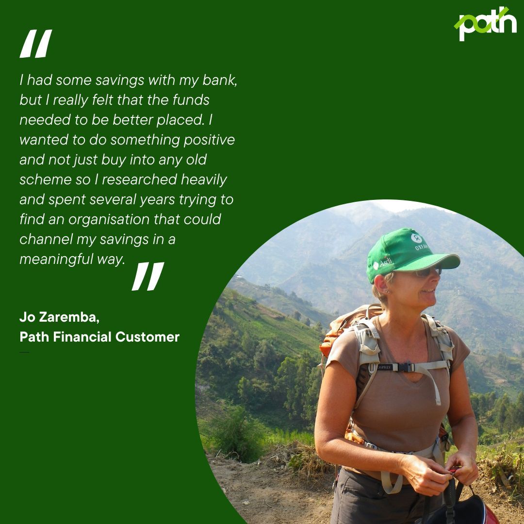 Living sustainably is at the heart of Jo Zaremba's life. 

Jo realised the importance of aligning her investments with her values and chose Path Financial to ensure they support sustainable sectors. 

Read more on our website 👉 buff.ly/3VdkTdH