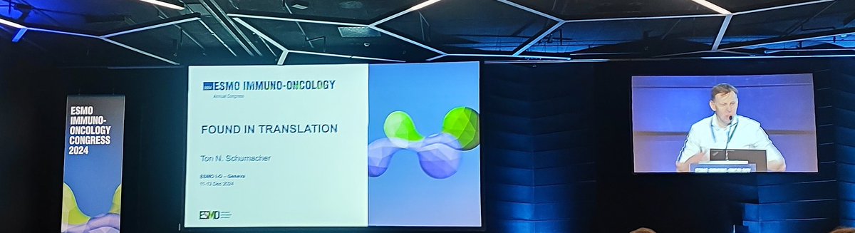 Kicking off #ESMOImmuno24 with an inspiring talk by Prof. Tom Schumacher! Ready for three days full of cutting-edge insights on cancer immunotherapy