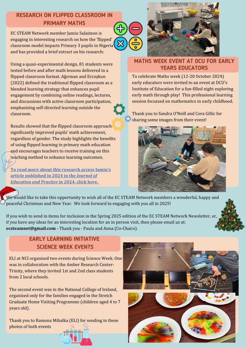 Winter 2024 EC STEAM Network Newsletter.  Includes research in STEAM &amp; lots of images/examples of #STEAM in #ECEC activities sent in by our members.
Please follow us and share! #STEM #research #earlyyears #activities #earlychildhood #education #communityofpractice #play #children