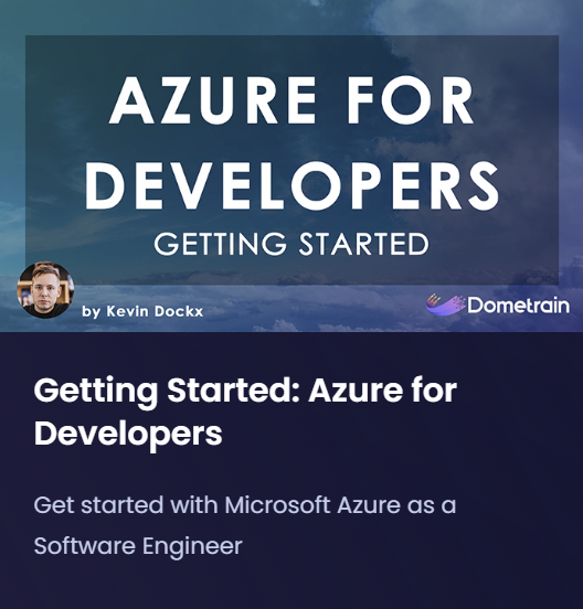 Happy to announce my latest <a href="/dometrain/">Dometrain</a> course went live! It's a much requested one: Getting Started: Azure for Developers - enjoy :) Currently with a 20% off launch coupon! 
dometrain.com/course/getting… (and yes, part 2, a deep dive, is being worked on :-)) #azure #dotnet