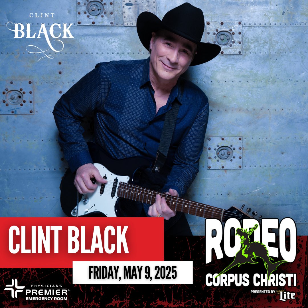 Buc Days (@bucdays) on Twitter photo Announcing Clint Black as our first Entertainer in the Rodeo Corpus Christi Concert Series presented by <a href="/MD_PremiER/">Physicians Premier</a>
Grab season tickets before they go on sale to the public - bucdays.com/rodeo-pbr/seas…
Rodeo Corpus Christi presented by <a href="/MillerLite/">Miller Lite</a>
Happy Buc Days! Announcing Clint Black as our first Entertainer in the Rodeo Corpus Christi Concert Series presented by <a href="/MD_PremiER/">Physicians Premier</a>
Grab season tickets before they go on sale to the public - bucdays.com/rodeo-pbr/seas…
Rodeo Corpus Christi presented by <a href="/MillerLite/">Miller Lite</a>
Happy Buc Days!