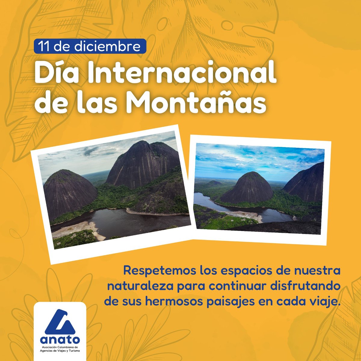 AnatoNacional's tweet photo. ➡️Hoy en el #DíaInternacionalDeLasMontañas, nos alegramos de contar con paisajes tan hermosos en los destinos de Colombia.

👉Cuéntanos, ¿Cuál es tu montaña favorita?⛰️🌄
@PaulaCortesC https://t.co/UuLxOXhjYD