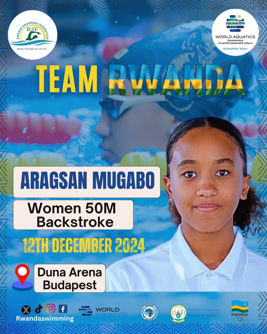 Our niece, Liban’s daughter Aragsan, is making us proud..

At only twelve, she’s representing our country #Rwanda on the international stage.

As the saying goes: “for Souls nobly born, valor doesn’t await the passing of years”

Or in Kinyarwanda: “kwibyara bitera ababyeyi ineza”