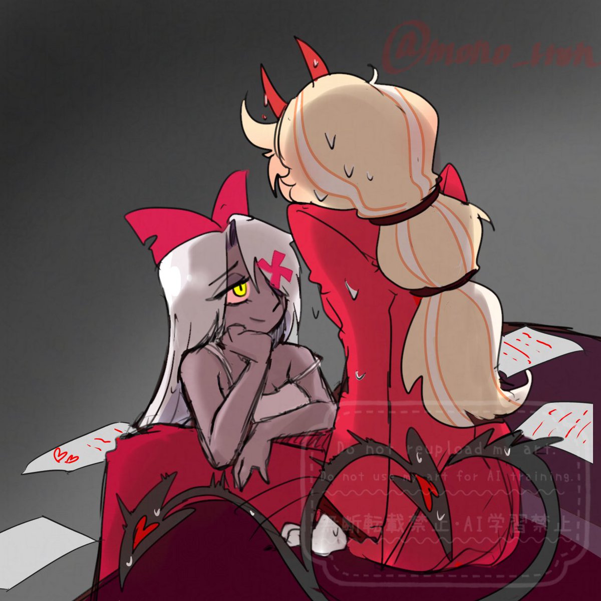 #chaggie #HazbinHote 🎀「まだ寝ないの？」