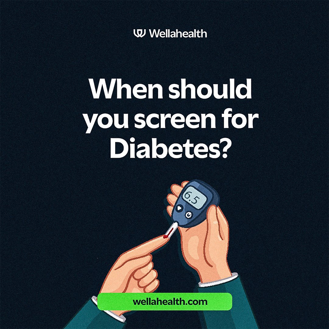 WellaHealth's tweet photo. Answering another one of your frequently asked questions today!

It is important to screen for diabetes regularly, especially if you are overweight, have a family history of diabetes, or other risk factors such as high blood pressure or abnormal cholesterol levels. https://t.co/xZVfNj9c5t