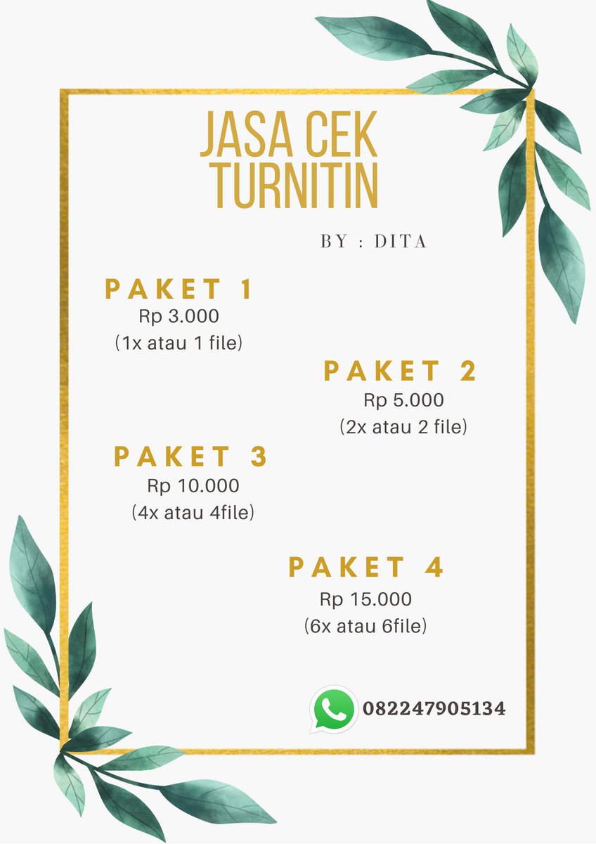 Open jasa cek turnitin fast resp, no repo, bisa bayar qris, gasss langsung aja pc ke nomor yg tertera, makasih ✨ #openjokitugaskuliah #turnitin #zonauang #jokitugas