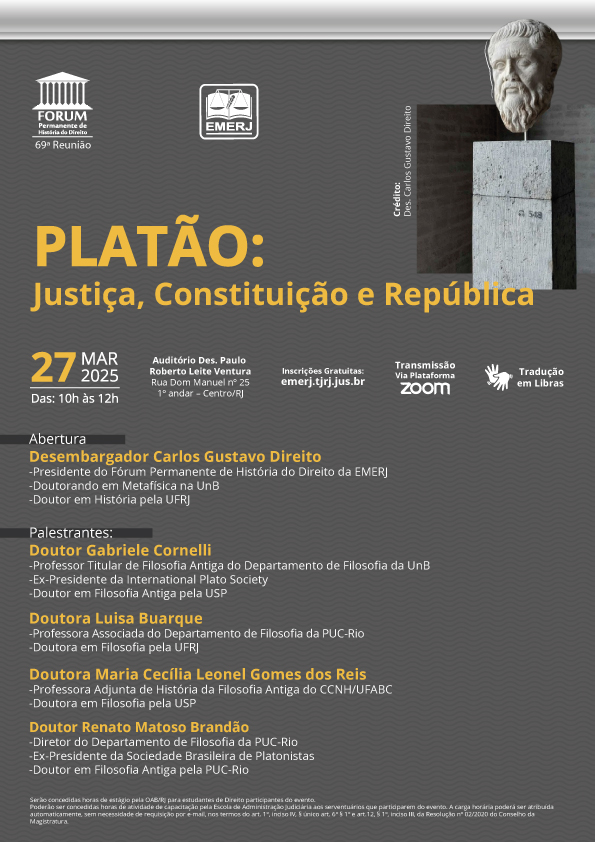codexperiodico's tweet photo. EMERJ (online e presencial): Platão: Justiça, Constituição e República - 27.03.2025, Rio de Janeiro
Inscrição Webinar: https://t.co/rP74p42Lr7
Link YouTube: https://t.co/xWLvxXjMLV https://t.co/RJAVai7wQH