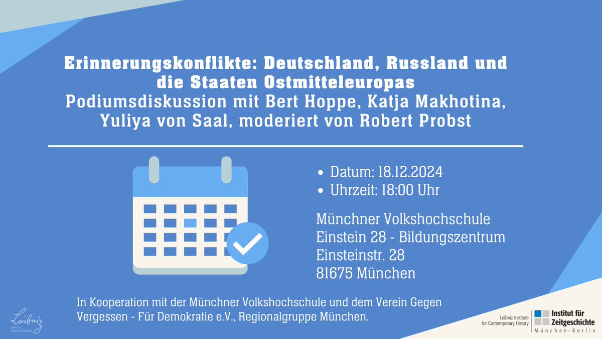 Institut für Zeitgeschichte München−Berlin (@leibniz_ifz) on Twitter photo Wie umgehen mit #Russland ? Darüber diskutiert unser Podium am 18.11. in der <a href="/vhs_muenchen/">Münchner Volkshochschule</a>. Der Abend ist unserem verstorbenen Kollegen Jürgen #Zarusky gewidmet, der in Wissenschaft & Gesellschaft Brücken zwischen Deutschland und Russland gebaut hat: ifz-muenchen.de/veranstaltunge… Wie umgehen mit #Russland ? Darüber diskutiert unser Podium am 18.11. in der <a href="/vhs_muenchen/">Münchner Volkshochschule</a>. Der Abend ist unserem verstorbenen Kollegen Jürgen #Zarusky gewidmet, der in Wissenschaft & Gesellschaft Brücken zwischen Deutschland und Russland gebaut hat: ifz-muenchen.de/veranstaltunge…