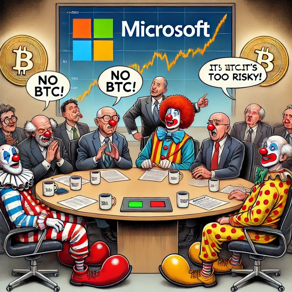 Kaspa_KFC's tweet photo. The #Microsoft board voted against the proposal to invest 1% of their total assets in #BTC 

What a short-sighted decision!😂
I bet many in the crypto community won't be using genuine Windows anymore...😆

Let's look forward to the day next year when $BTC 's market cap surpasses #Microsoft 🚀

#Kaspa $KAS