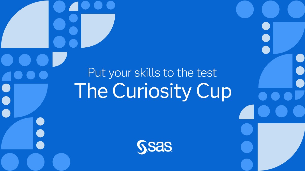 Explore your interests in sports, art, or pop culture and compete in the SAS Curiosity Cup using SAS Viya Workbench for Learners! 

Register by January 31 🗓️ sas.com/gms/redirect.j…