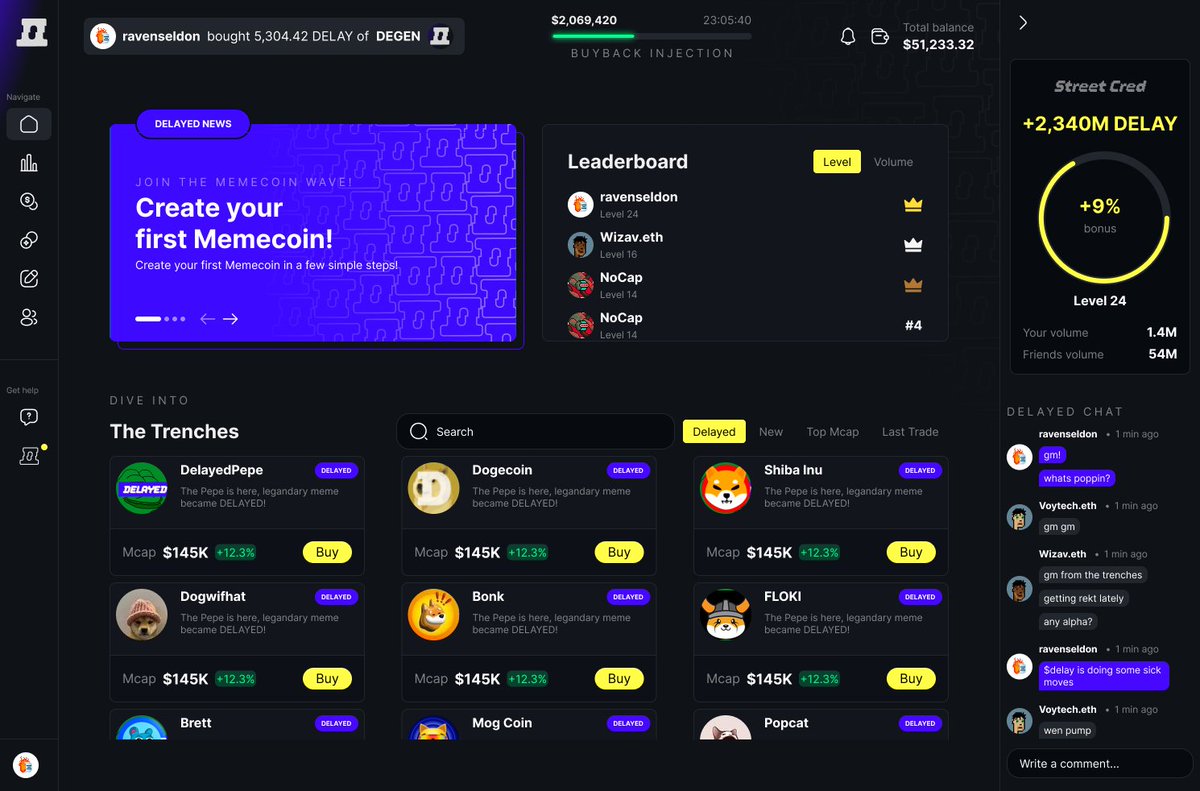 Sneak peek of our upcoming DegenLayer App, equipped with:
- Launchpad &amp; DEX
- DegenStreetCred system
- Trading trenches
- Referral program
- AI agents

With < $.001 transaction fees and up to 50,000 TPS