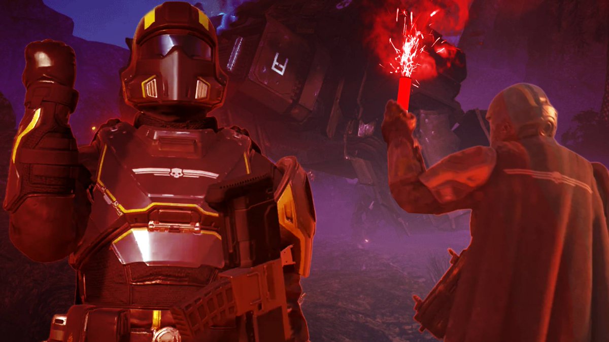 HelldiversAlert's tweet photo. Leaked Helldivers 2 event shoves players on pitch black planets with only flares to light their way

 https://t.co/dffW0jgdsX https://t.co/9HjMQIeIze