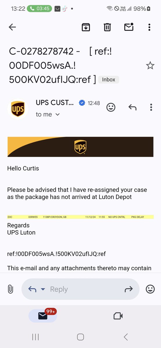 Brooksiette's tweet photo. @UPS_UK Still no news of my parcel.
Received Curtis email tho 
Its really shocking service.... https://t.co/VAJI1le8l0