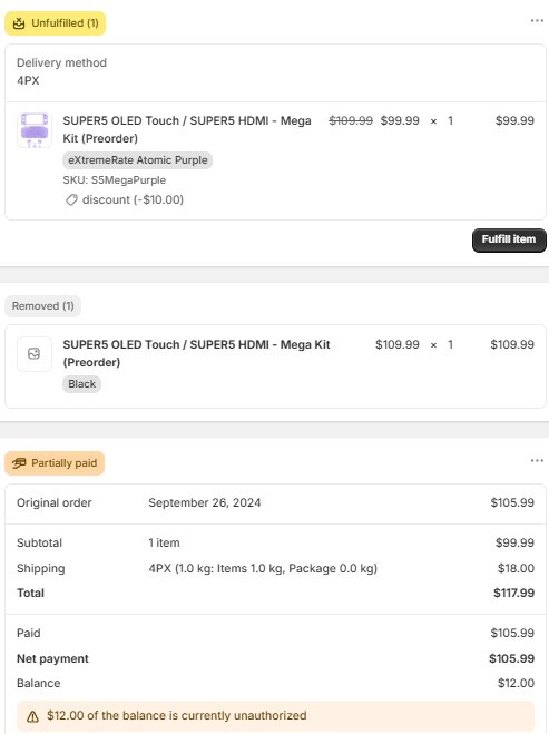BIn1080p's tweet photo. @TakiUdon_ they won't ship out my order even though i paid in full. They said that there is 12 dollars still remaining. https://t.co/GEB74PMfp7