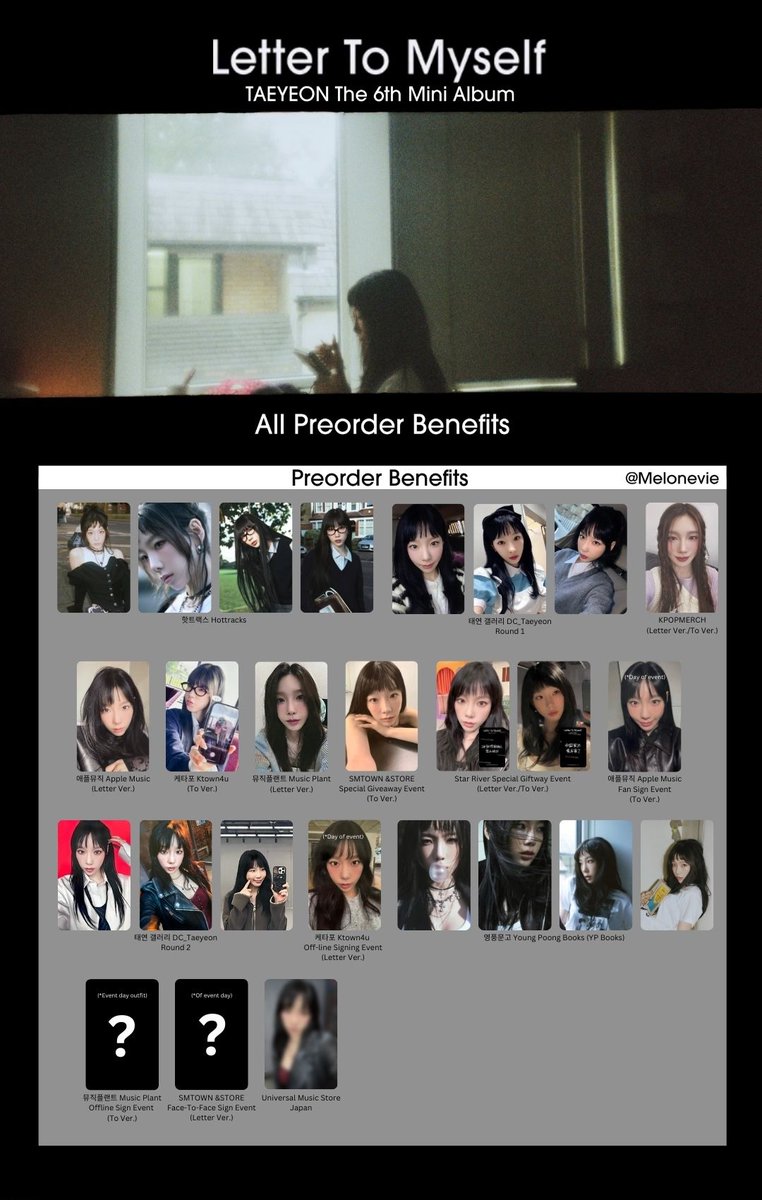 TAEYEON 태연 'Letter To Myself' Photocard Template + musicplant fs
