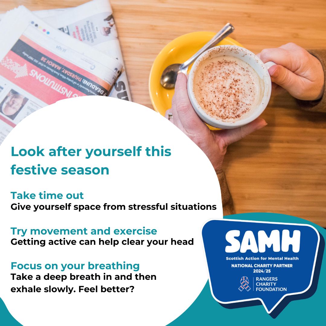 RFC_Charity's tweet photo. Some more #WinterWellbeing top tips from our National Charity Partner @SAMHtweets to help you prioritise your mental health this festive season!

#SpeakOutReachOut #WellbeingWednesday #MentalHealthMatters 💙 https://t.co/iryBLWoHAa