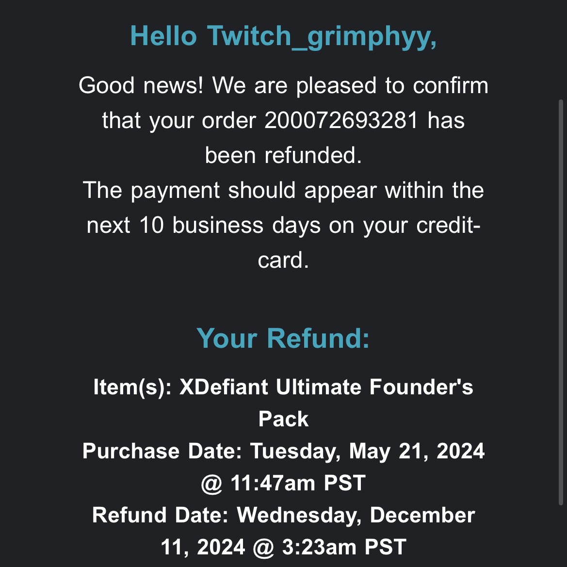 XDefiant is refunding ppl they founders packs🫡🫡
