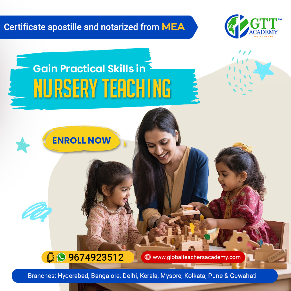 GTTAcademyIndia's tweet image. Develop essential skills in early childhood education with our Nursery Teacher Training program. Learn through practical sessions and gain the confidence to lead a classroom.

Enroll → globalteachersacademy.com/courses/teache… 

#nurseryteaching #gttacademy
