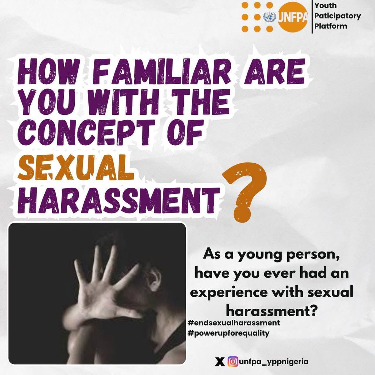 BeckyBrief's tweet photo. Day 1 Post

Are you ready to learn and be informed about the concept of Sexual Harassment??

Join the #PowerUpForEquality campaign to engage in powerful discussions and contents on sexual harassment.

Hashtags:
#EndSexualHarassment
#PowerUpForEquality https://t.co/yk8aogV0XG