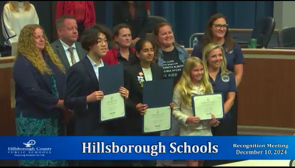 HCPS_STEM's tweet image. What a great night, recognizing and honoring our HCPS students for their STEM successes at Invention Convention National at the school board meeting! @HillsboroughSch @STEMecosystems