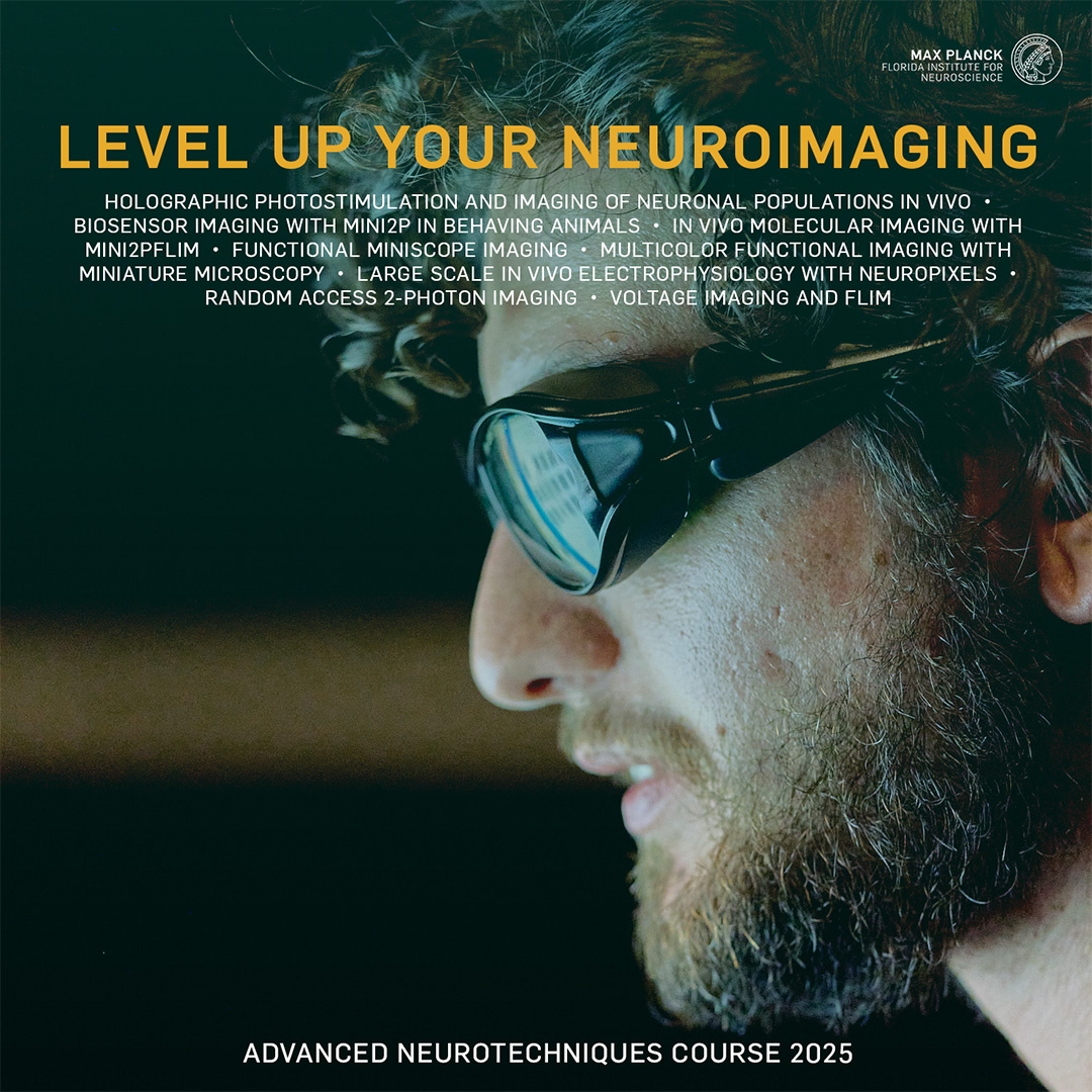 Level up your neuroimaging skills! Join the Advanced Neurotechniques Course! 🧠✨ April 13-18, 2025 at Max Planck Florida Institute. 
Registration is now open! 👉 ow.ly/X1NG50UnTwr 

#Neurotechniques #NeuroscienceTraining #ImagingTech