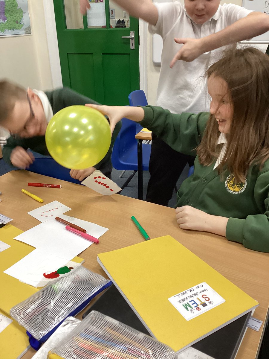allsaintsfed's tweet photo. Team Egypt (6M) have had a very fun science lesson, experimenting with static and making our paper shapes dance! Don’t be alarmed by the messy hair! #ASFscience https://t.co/DlJP6USrbP