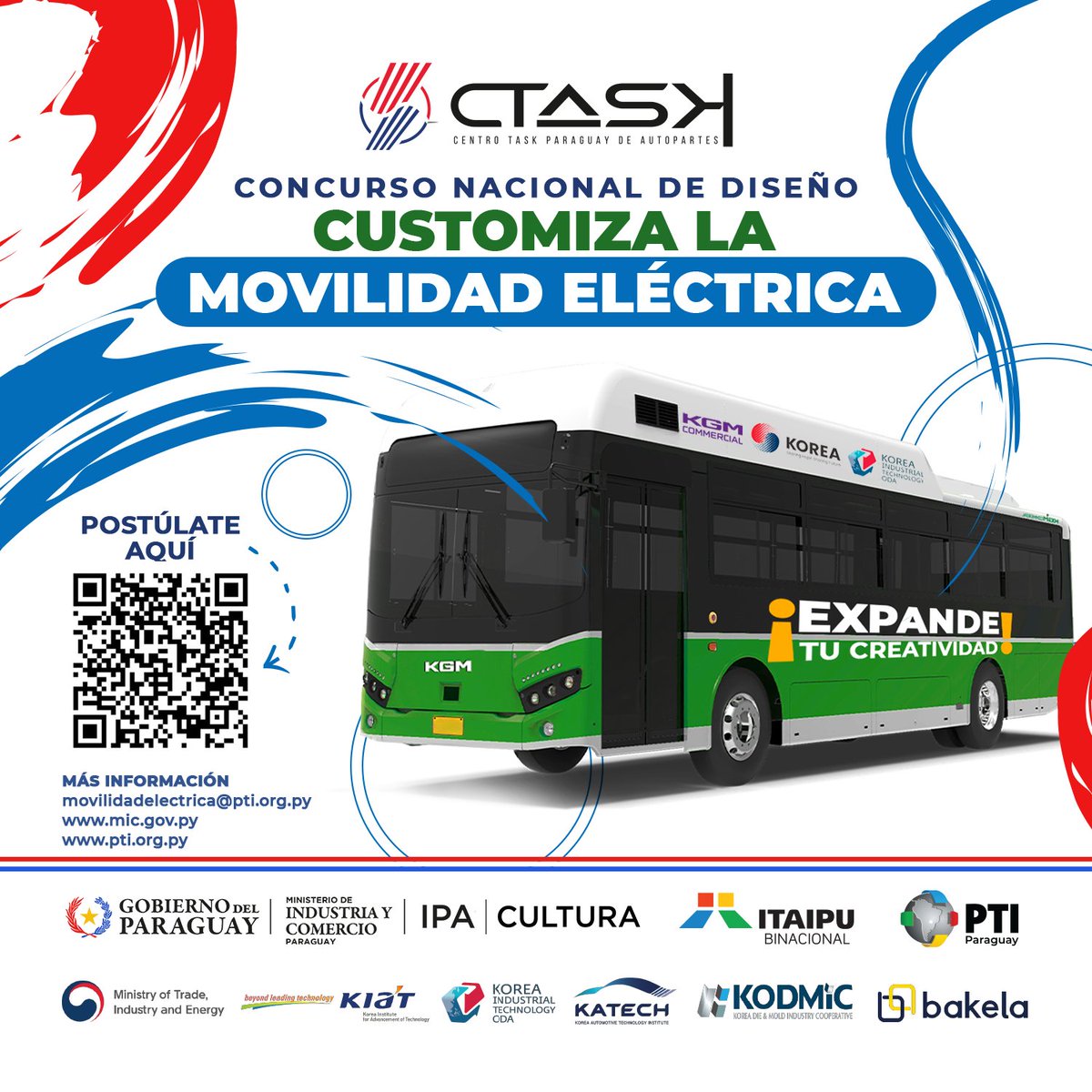 #MIC | Lanzan concurso nacional de diseño representativo para buses eléctricos donados por Corea del Sur

🔗 goo.su/Uy3IU

#GobiernoDelParaguay
#MICGenerandoOportunidades