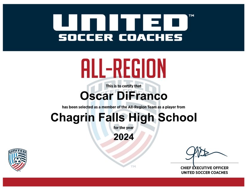I am grateful to be named All-Region 1st team, All-Ohio Academics, All-CVC MVP, Greater Cleveland 1st Team, News Herald All Star, CVC 1st Team and All-Ohio 1st team.
