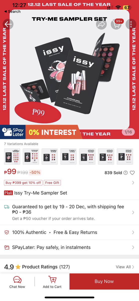 ISSY TRY ME SAMPLERS AT P99

s.shopee.ph/LWiG0qA81