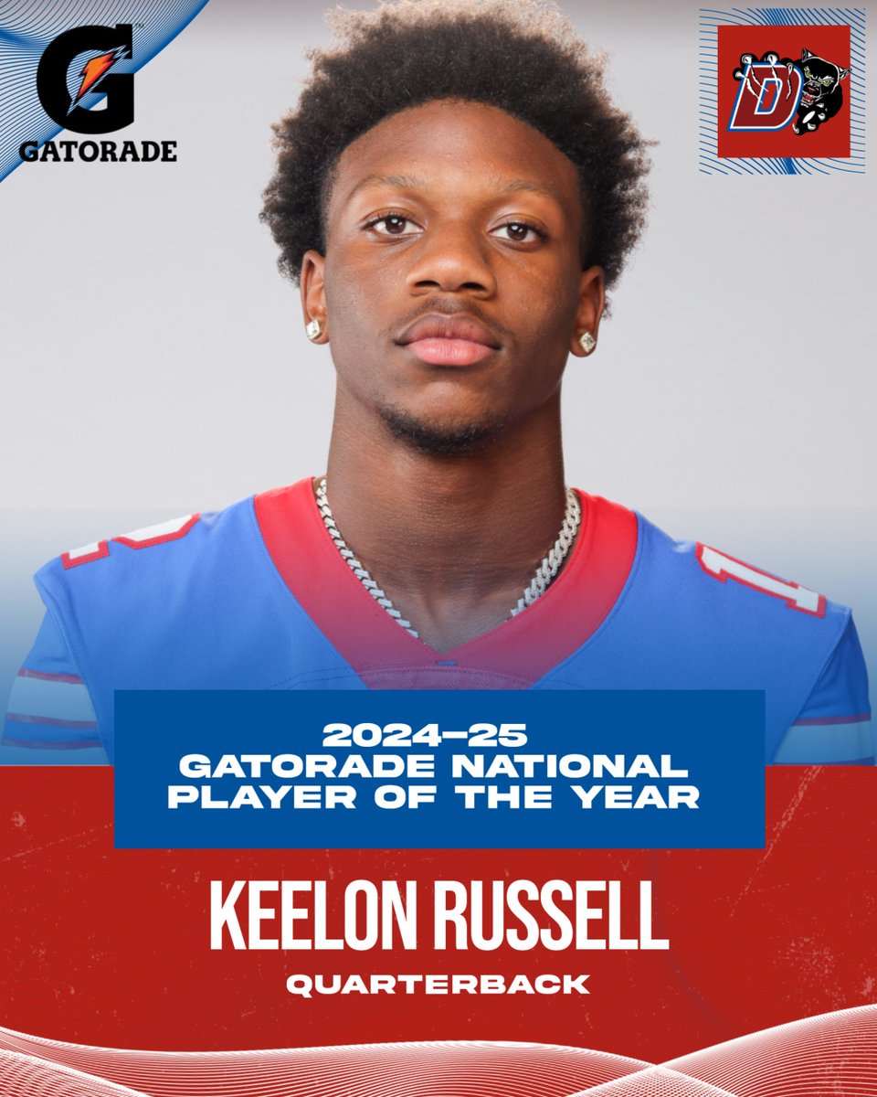 Duncanville ISD Athletics (@pantherssports) on Twitter photo Congratulations <a href="/Duncanville_FB/">Duncanville High School Football 🏈</a> Keelon Russell!!! Gatorade National Player of the Year
playeroftheyear.gatorade.com/winner/keelon-… Congratulations <a href="/Duncanville_FB/">Duncanville High School Football 🏈</a> Keelon Russell!!! Gatorade National Player of the Year
playeroftheyear.gatorade.com/winner/keelon-…