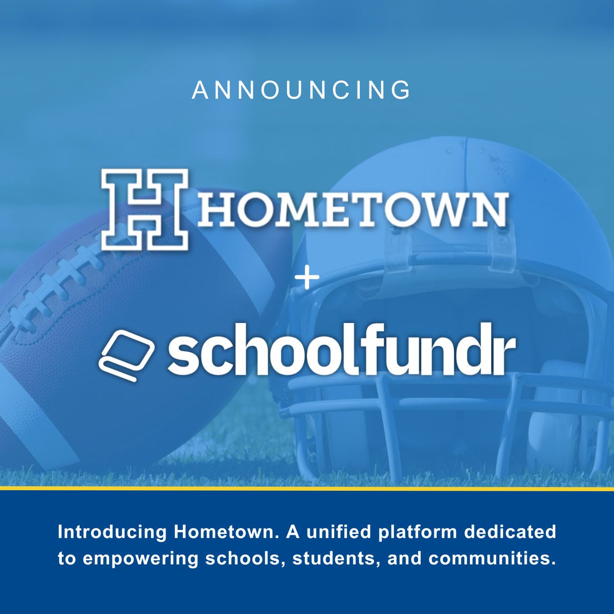 myschoolfundr's tweet photo. We’re excited to announce that HomeTown Ticketing
and Schoolfundr have come together as Hometown, a unified platform dedicated to empowering schools, students, and communities.

With a shared mission to provide schools with the tools they need to promote events, raise funds, and engage their communities, @HomeTownTix combines the strengths of event management, ticketing, and fee-free fundraising and communication tools—all in one place.

This partnership allows us to serve over 17,000 schools and organizations nationwide, creating an even greater impact for students, educators, and their communities. Read more about this exciting announcement here: https://t.co/Bq9GkBGMCq

Discover how Hometown is helping schools achieve more at https://t.co/clfKgyu6xo.

Let’s continue building stronger schools and communities—together!