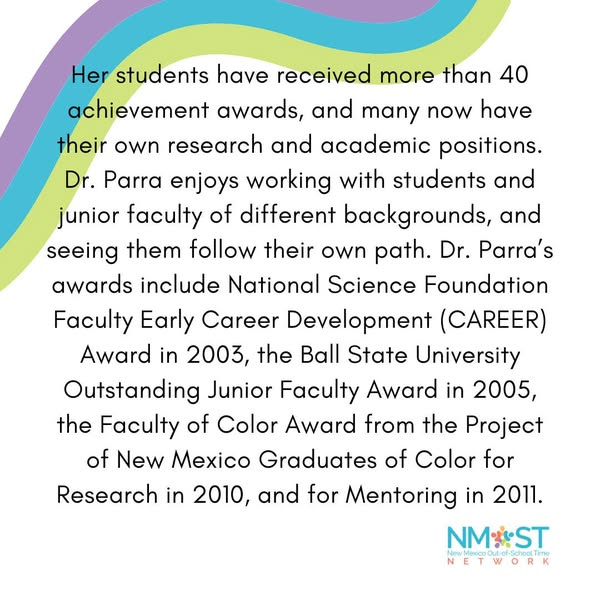 This week's Women in STEM Spotlight is on Karlett Para, the Chair of the Department of Biochemistry and Molecular Biology at UNM's School of Medicine #WomeninSTEM #WomeninSTEMWednesdays #WomeninBiochemistry