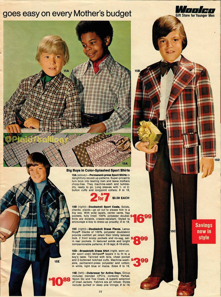 Plaidstallions's tweet photo. The good people at Woolco have Christmas covered with a dizzying array of chemically made unbreathable fabrics for both dad and lad! Christmas is saved! Unleash their Tarlek power!
More at the site:
https://t.co/qkidfATNLh
#woolco #70sChristmas #polyesterfabric https://t.co/qcYV27K0oR