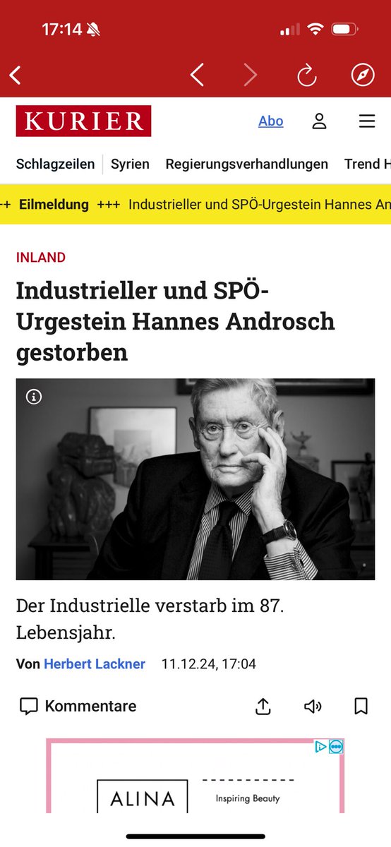 Zuerst Claus Raidl und jetzt Hannes Androsch: Einer der wenigen modernen  Sozialdemokraten des Landes ist nicht mehr. Das ist kein guter Tag.