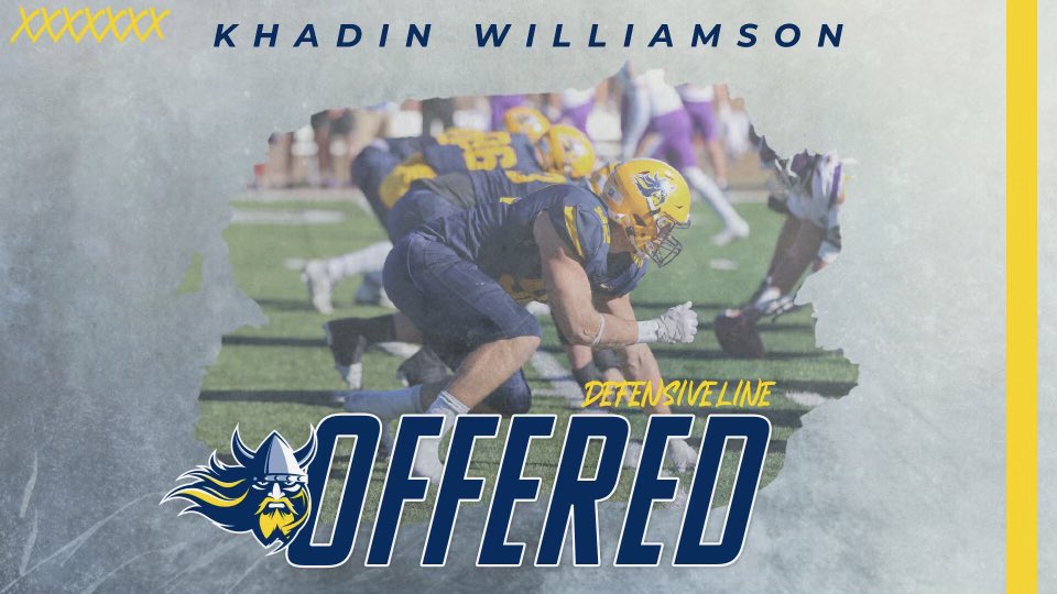 KHADIN “KD” Williamson 2025 (@kdwilliamson22) on Twitter photo Blessed to receive my 6th OFFER from THE AUGUSTANA UNIVERSITY ! Let’s go 🔥#Fighton <a href="/CoachSipple/">Mark Sipple</a> <a href="/coachscholten/">Kelly Scholten</a> <a href="/CoachOJ_/">Jerry Olszewski</a> <a href="/MJ_NFLDraft/">Mark Johnson</a> @travisWSN Blessed to receive my 6th OFFER from THE AUGUSTANA UNIVERSITY ! Let’s go 🔥#Fighton <a href="/CoachSipple/">Mark Sipple</a> <a href="/coachscholten/">Kelly Scholten</a> <a href="/CoachOJ_/">Jerry Olszewski</a> <a href="/MJ_NFLDraft/">Mark Johnson</a> @travisWSN